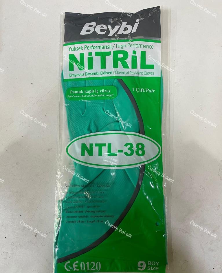 BEYBİ KORUN YEŞİL NİTRİL KİMYASAL ELDİVEN ÇİFT NTL-38 